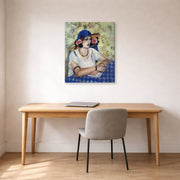 Gallery-wrapped canvas print of Henri Matisse's The Woven Italian Straw Hat hanging in a home office