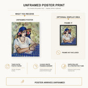 Henri Matisse - The Woven Italian Straw Hat poster print size comparison display infographic