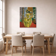 Gallery-wrapped canvas print of Henri Matisse's The Yellow Dress hanging on a dining room wall