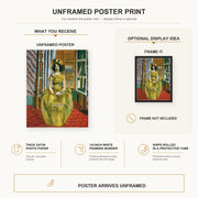 Henri Matisse - The Yellow Dress poster print size comparison display infographic
