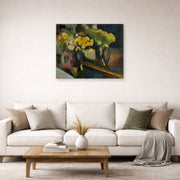 Gallery-wrapped canvas print of Henri Matisse's The Yellow Flowers hanging in a living room, view 2