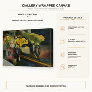 Henri Matisse - The Yellow Flowers gallery wrap canvas construction and hanging details infographic
