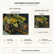 Henri Matisse - The Yellow Flowers poster print size comparison display infographic