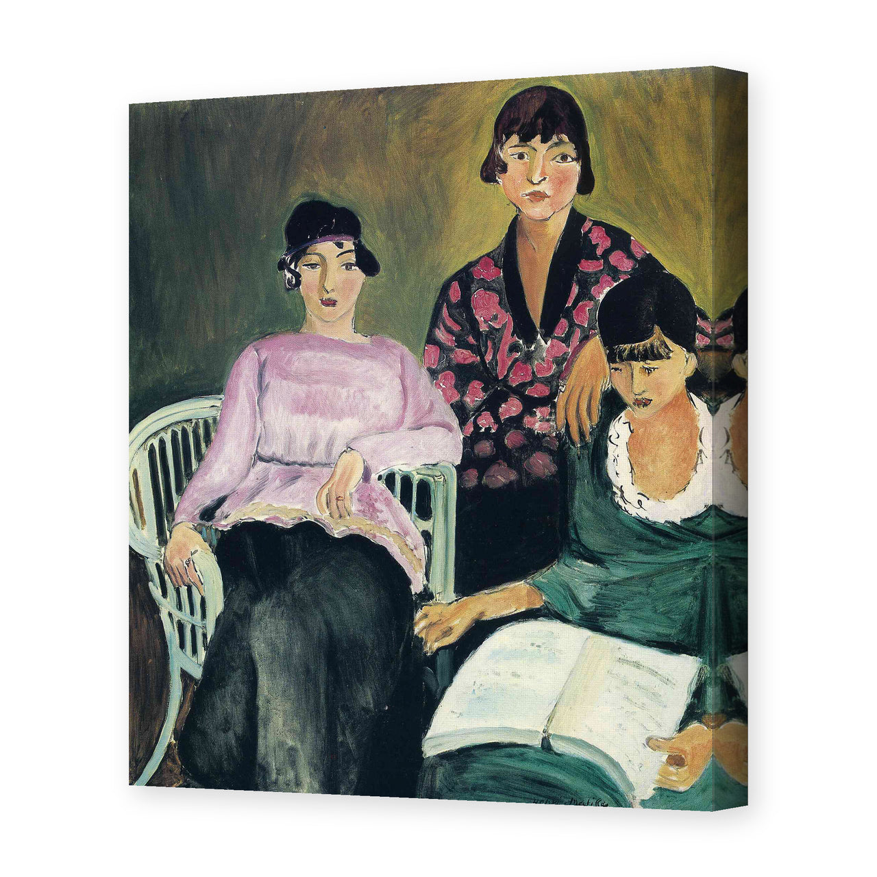 Henri Matisse's Three Sisters painting reproduced as a gallery-wrapped canvas print