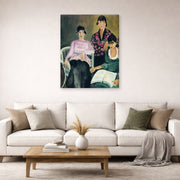 Gallery-wrapped canvas print of Henri Matisse's Three Sisters hanging in a living room, view 2