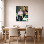 Unframed poster print of Henri Matisse's Three Sisters displayed on a dining room wall