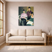 Unframed poster print of Henri Matisse's Three Sisters displayed in a living room, view 1