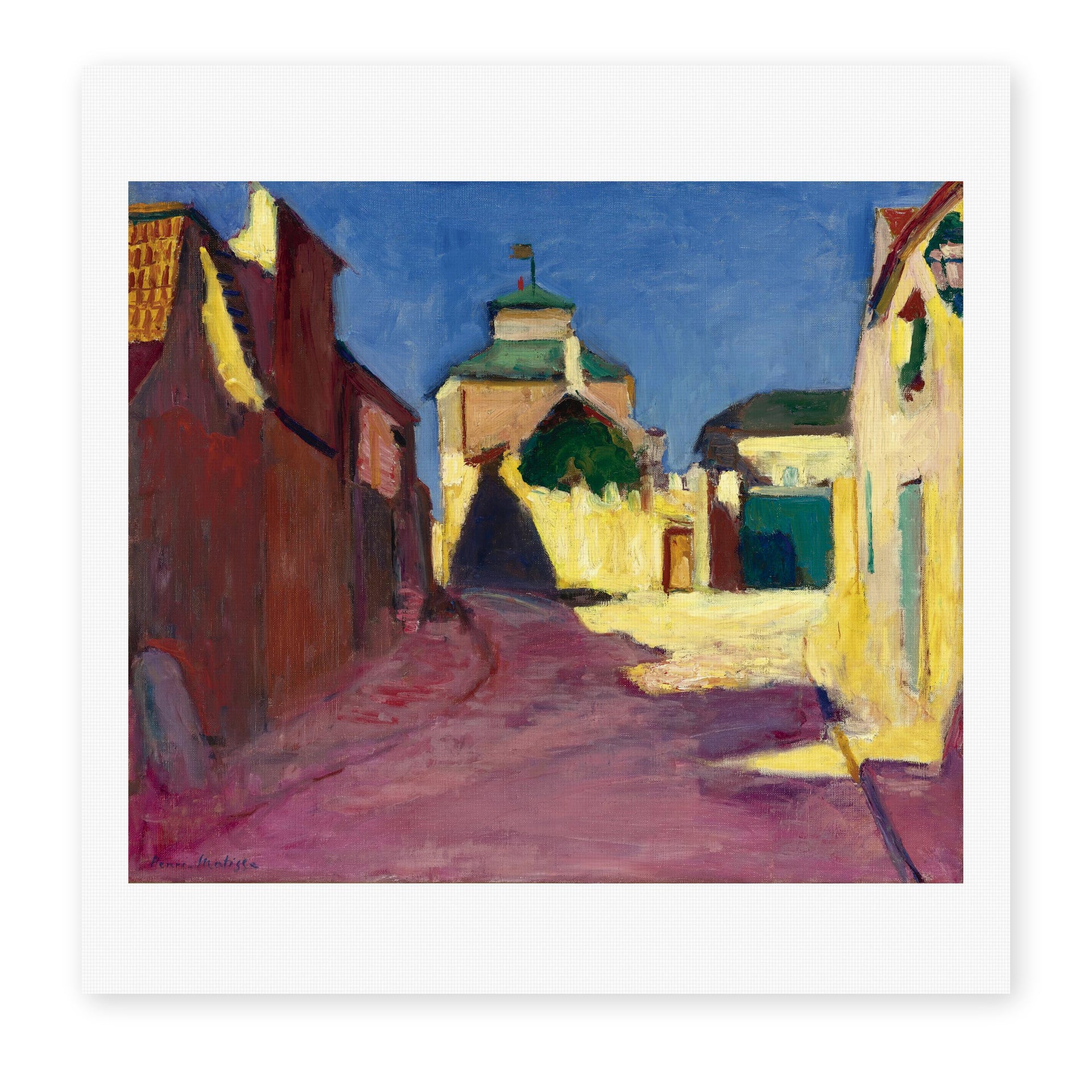 Henri Matisse's Une Rue a Arcueil painting reproduced as a rolled canvas print
