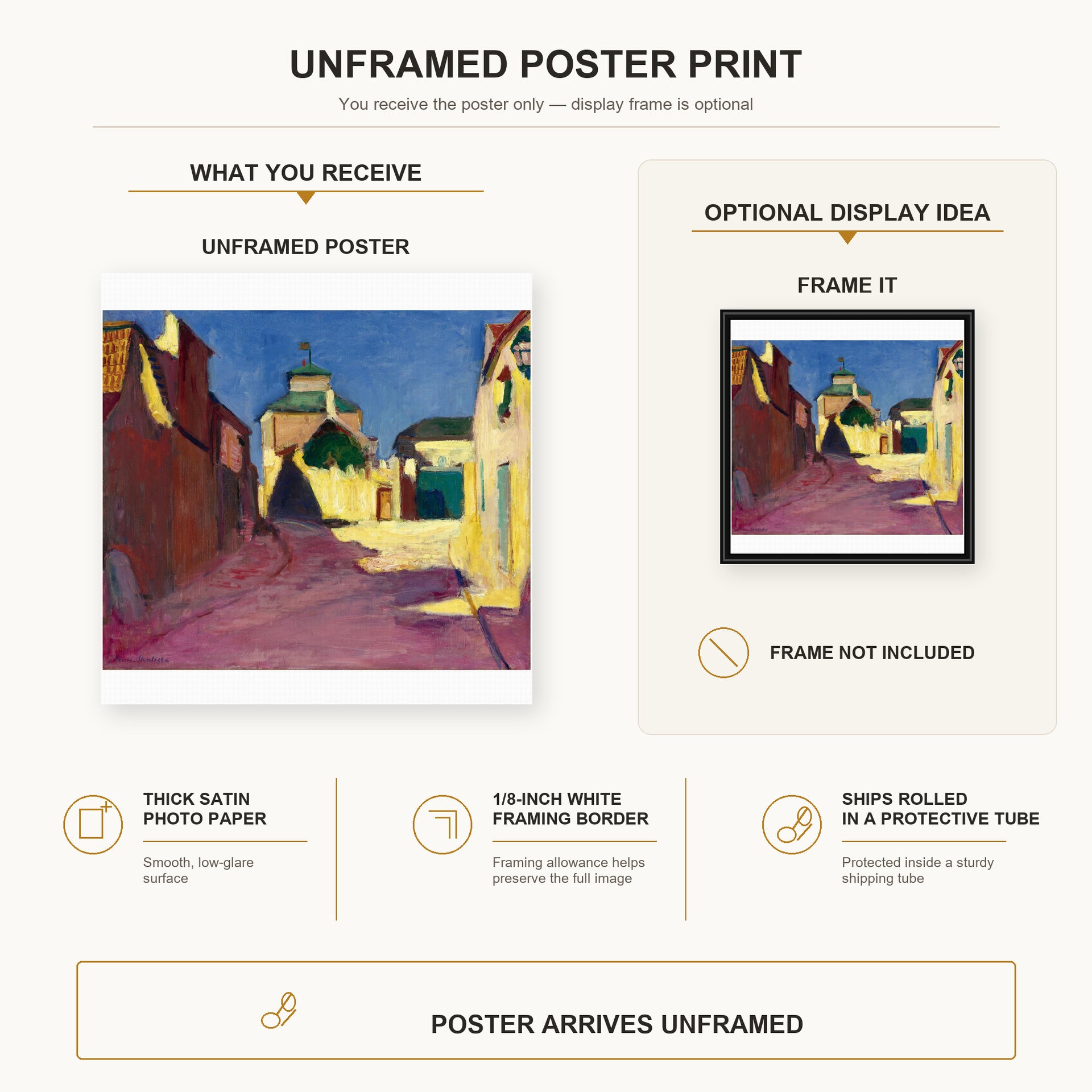 Henri Matisse - Une Rue a Arcueil poster print size comparison display infographic