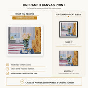Henri Matisse - Vase of Flowers canvas print size comparison and framing display infographic