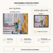 Henri Matisse - Vase of Flowers poster print size comparison display infographic