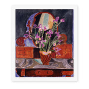 Henri Matisse's Vase of Irises painting reproduced as a rolled canvas print