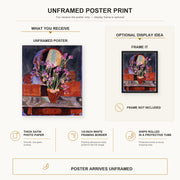 Henri Matisse - Vase of Irises poster print size comparison display infographic