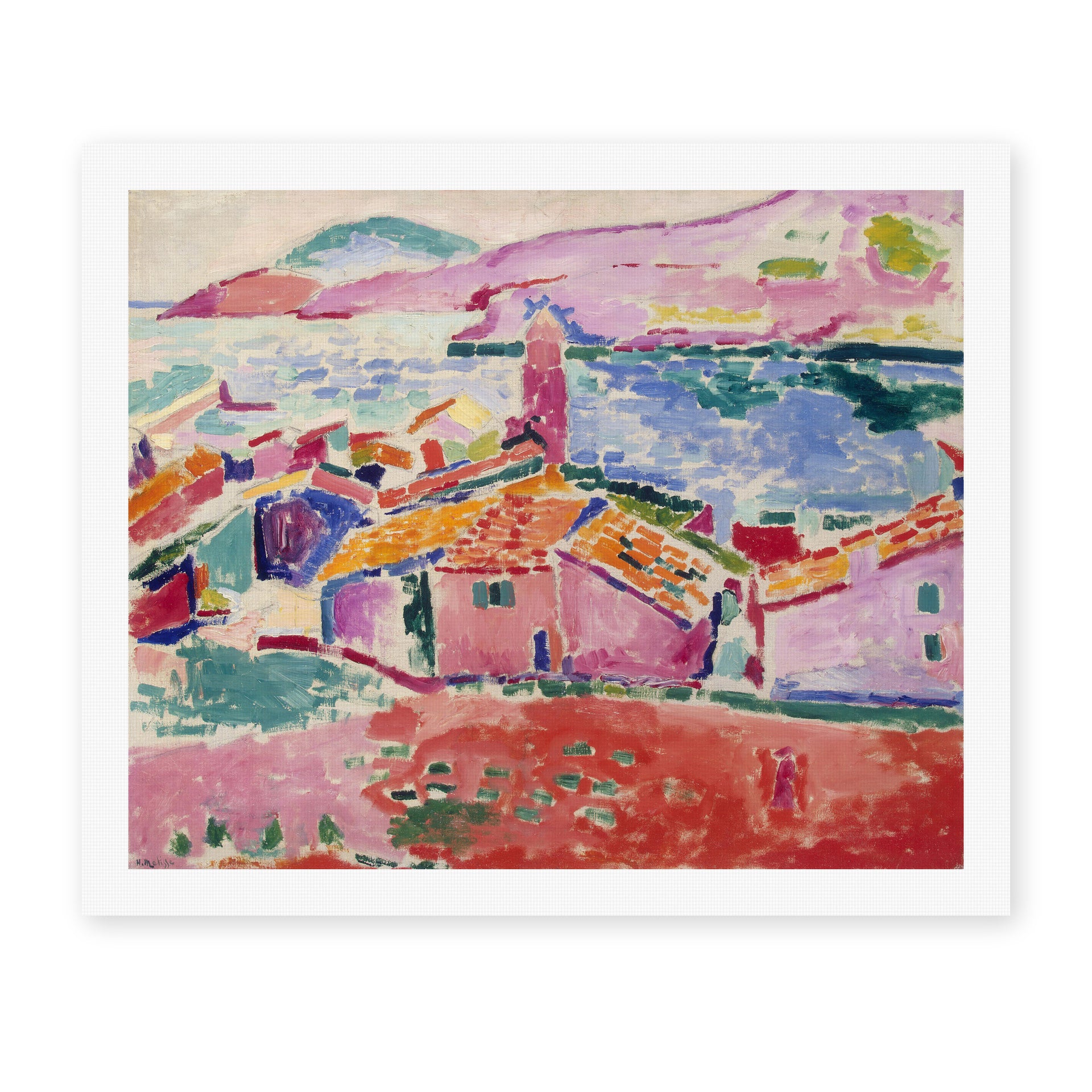 Henri Matisse's View of Collioure painting reproduced as a rolled canvas print