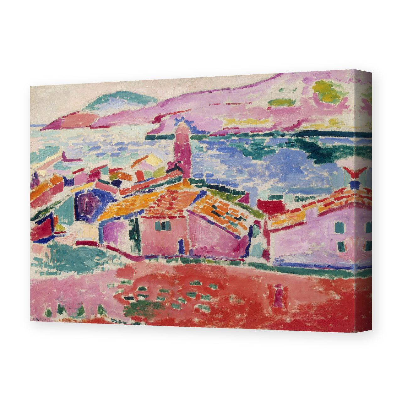 Henri Matisse's View of Collioure painting reproduced as a gallery-wrapped canvas print