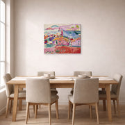 Gallery-wrapped canvas print of Henri Matisse's View of Collioure hanging on a dining room wall