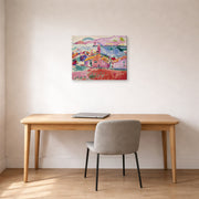 Gallery-wrapped canvas print of Henri Matisse's View of Collioure hanging in a home office