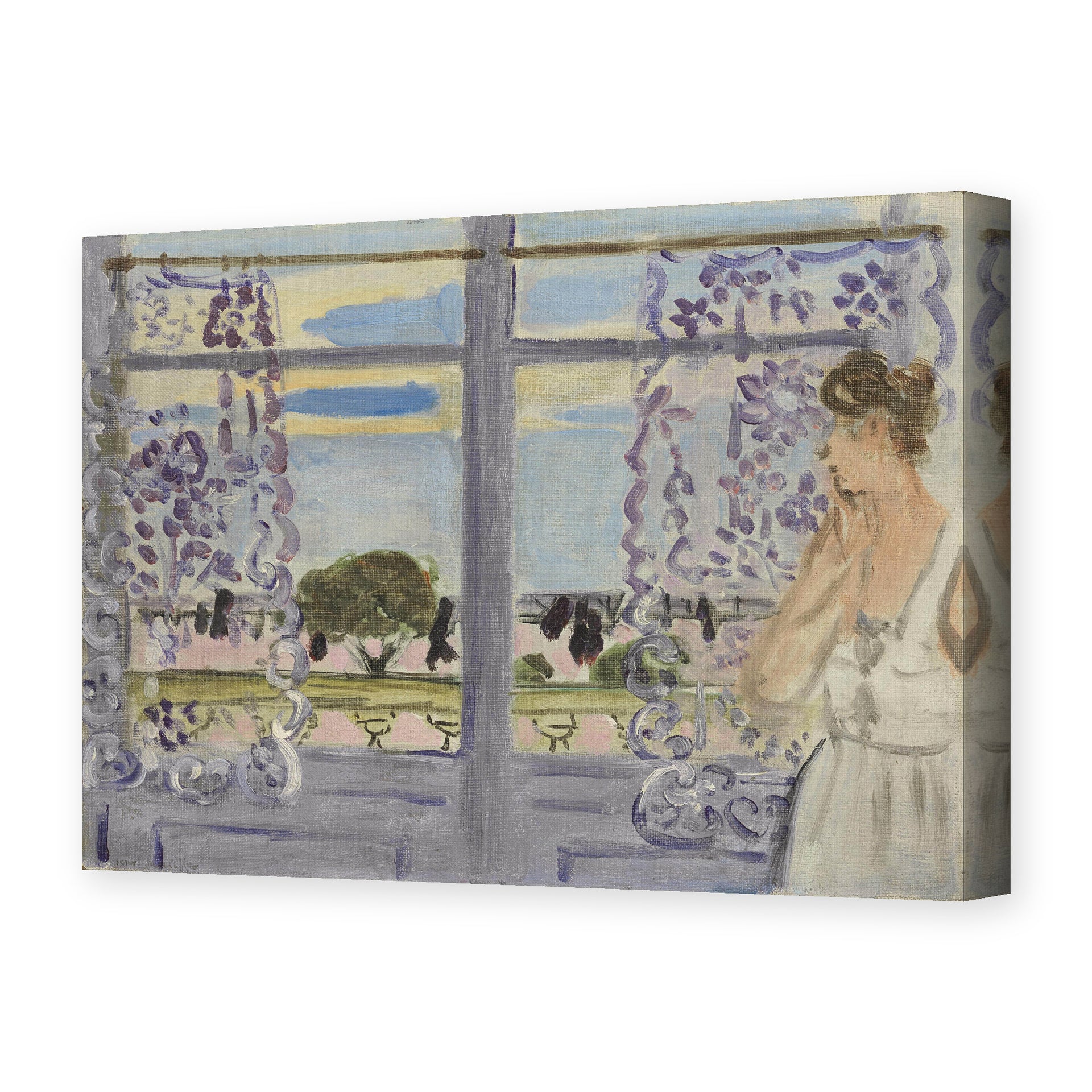 Henri Matisse's Woman Near the Window painting reproduced as a gallery-wrapped canvas print