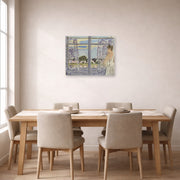Unframed poster print of Henri Matisse's Woman Near the Window displayed on a dining room wall