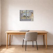 Unframed poster print of Henri Matisse's Woman Near the Window displayed in a home office