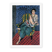Henri Matisse's Woman Sitting in a Chair painting reproduced as a rolled canvas print