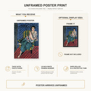 Henri Matisse - Woman Sitting in a Chair poster print size comparison display infographic