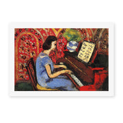 Henri Matisse's Woman at Tbe Piano painting reproduced as a rolled canvas print
