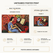 Henri Matisse - Woman at Tbe Piano poster print size comparison display infographic