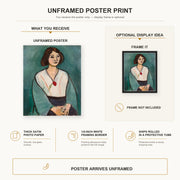 Henri Matisse - Woman in Green poster print size comparison display infographic