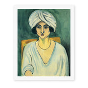 Henri Matisse's Woman in Turban painting reproduced as a rolled canvas print