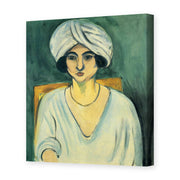Henri Matisse's Woman in Turban painting reproduced as a gallery-wrapped canvas print