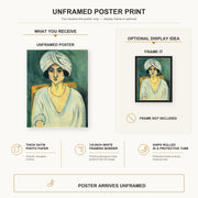 Henri Matisse - Woman in Turban poster print size comparison display infographic