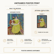 Henri Matisse - Woman in a Yellow Dress poster print size comparison display infographic