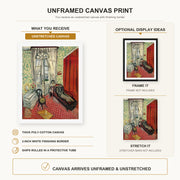 Henri Matisse - Woman on sofa or couch canvas print size comparison and framing display infographic