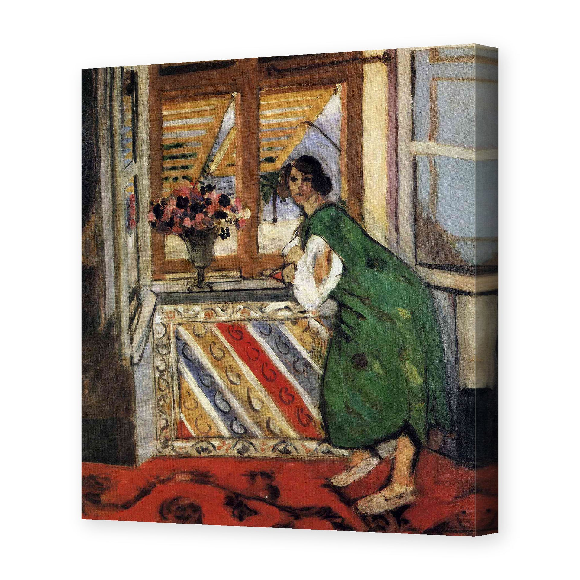 Henri Matisse's Young Girl in a Green Dress painting reproduced as a gallery-wrapped canvas print
