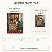 Henri Matisse - Young Girl in a Green Dress poster print size comparison display infographic