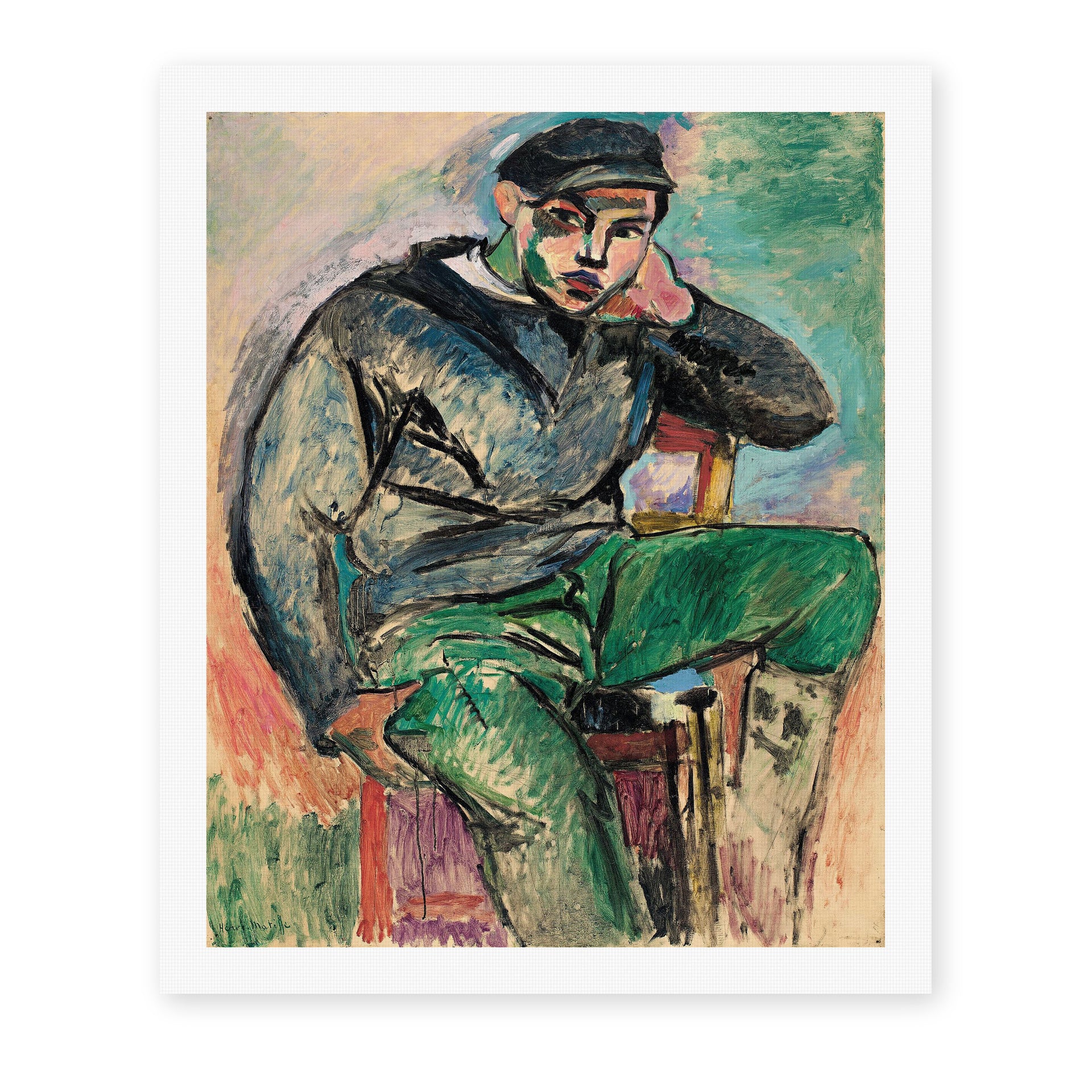 Henri Matisse's Young sailor painting reproduced as a rolled canvas print
