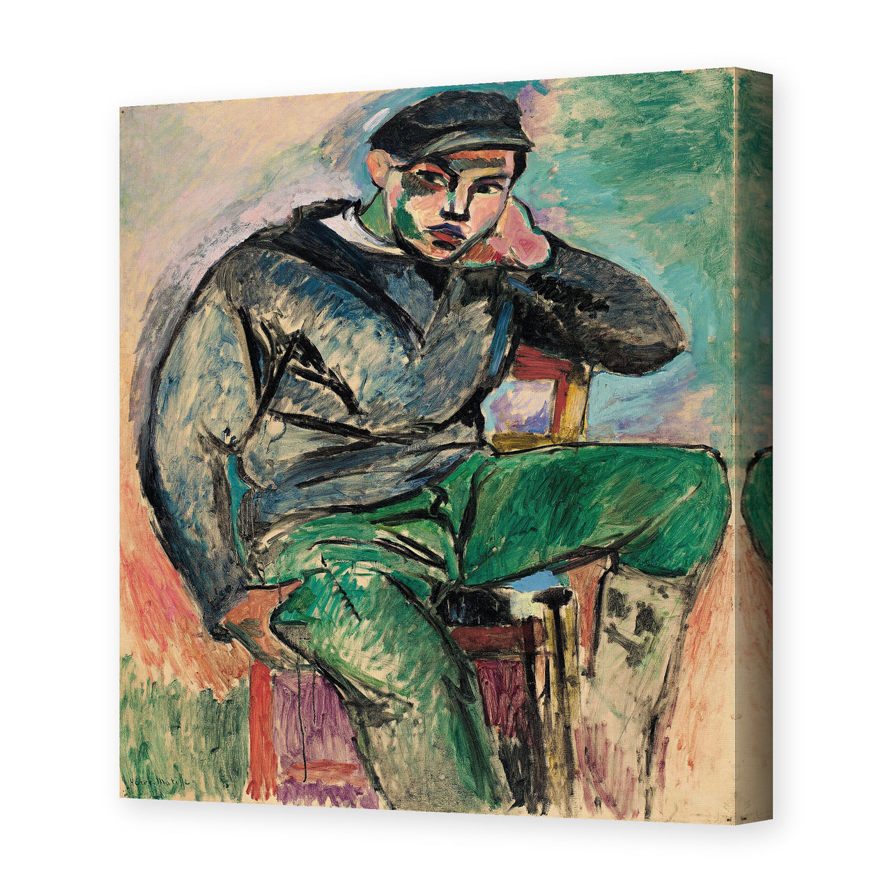 Henri Matisse's Young sailor painting reproduced as a gallery-wrapped canvas print