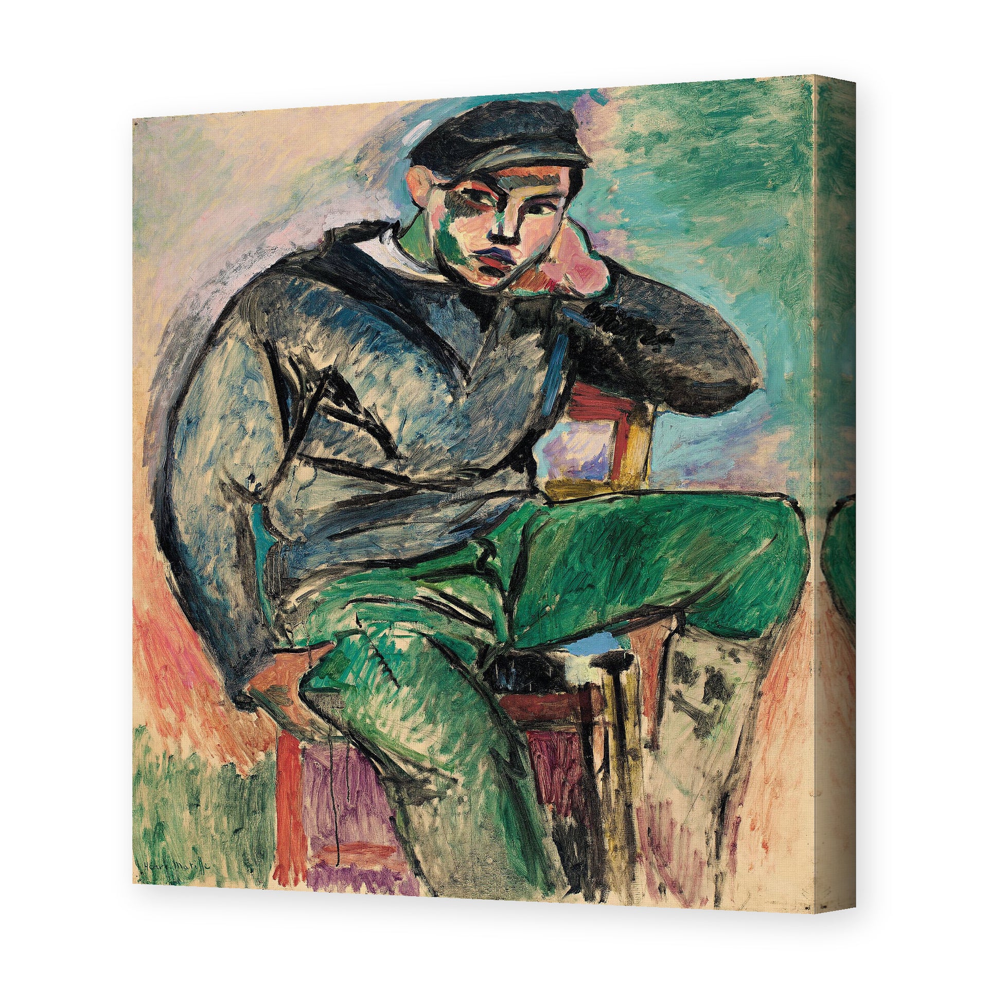Henri Matisse's Young sailor painting reproduced as a gallery-wrapped canvas print