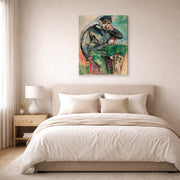 Gallery-wrapped canvas print of Henri Matisse's Young sailor hanging above a bed in a bedroom