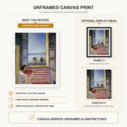 Henri Matisse - Young Woman Playing Violin canvas print size comparison and framing display infographic
