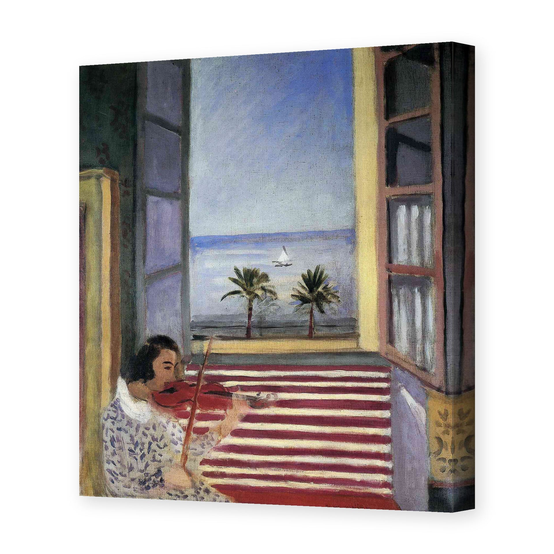 Henri Matisse's Young Woman Playing Violin painting reproduced as a gallery-wrapped canvas print