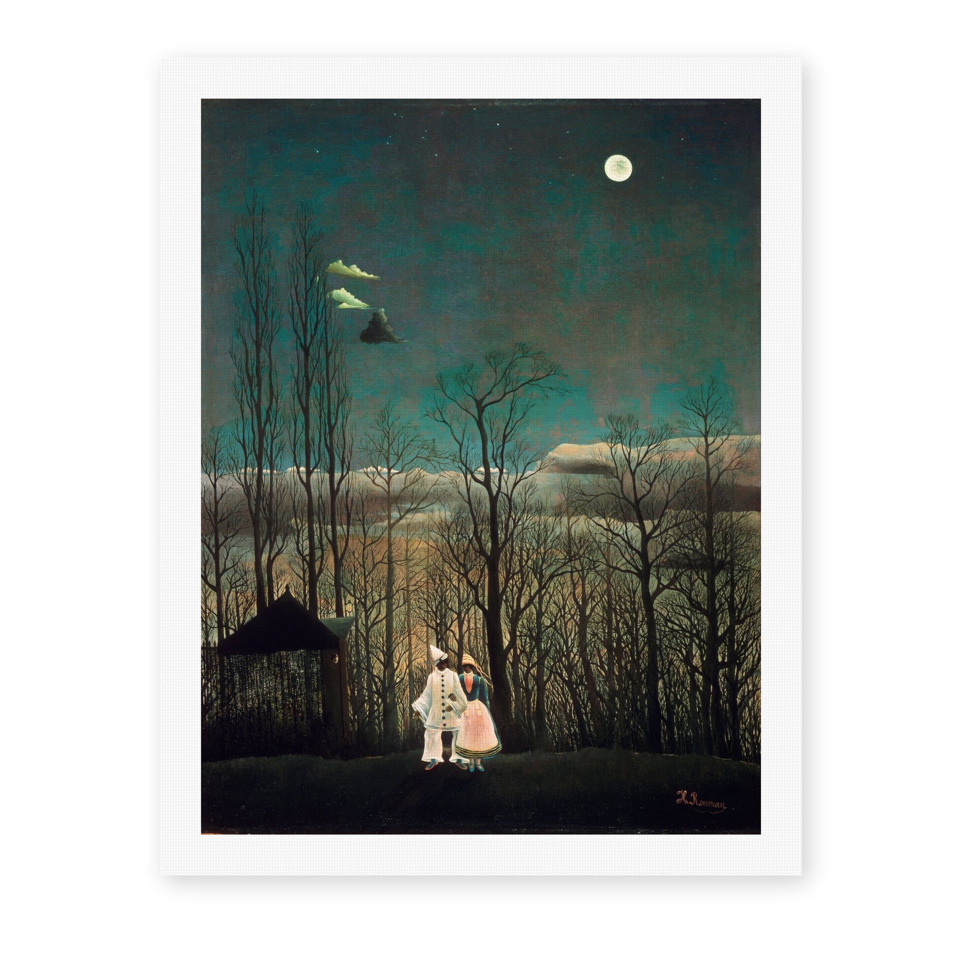Henri Rousseau's 'French Carnival Evening' painting reproduced as a rolled canvas print