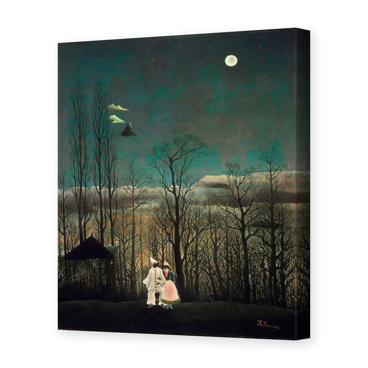 Henri Rousseau's 'French Carnival Evening' painting reproduced as a gallery-wrapped canvas print