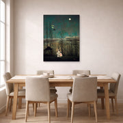 Gallery-wrapped canvas print of Henri Rousseau's French Carnival Evening displayed on a wall in a dining room