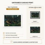 Henri Rousseau - Le Rêve, The Dream canvas print size comparison and framing display infographic
