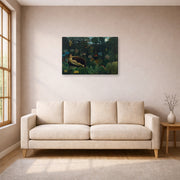 Gallery-wrapped canvas print of Henri Rousseau's Le Rêve, The Dream displayed on a wall in a living room