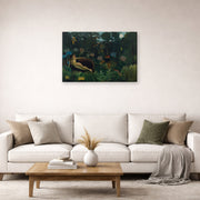 Gallery-wrapped canvas print of Henri Rousseau's Le Rêve, The Dream displayed on a wall in a living room