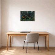 Unframed poster print of Henri Rousseau's Le Rêve, The Dream displayed on a wall in a home office