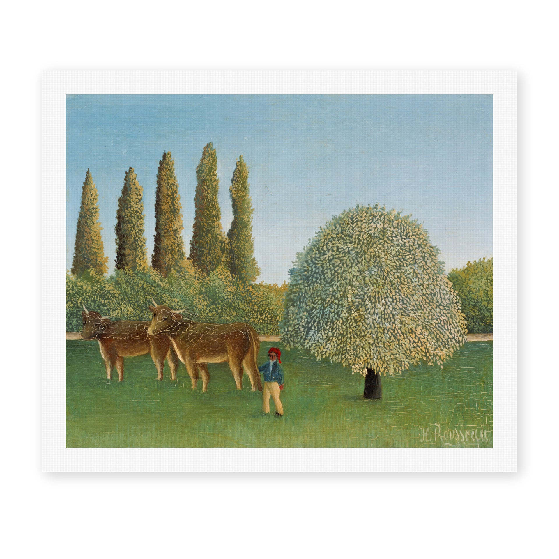 Henri Rousseau's 'Meadowland' painting reproduced as a rolled canvas print